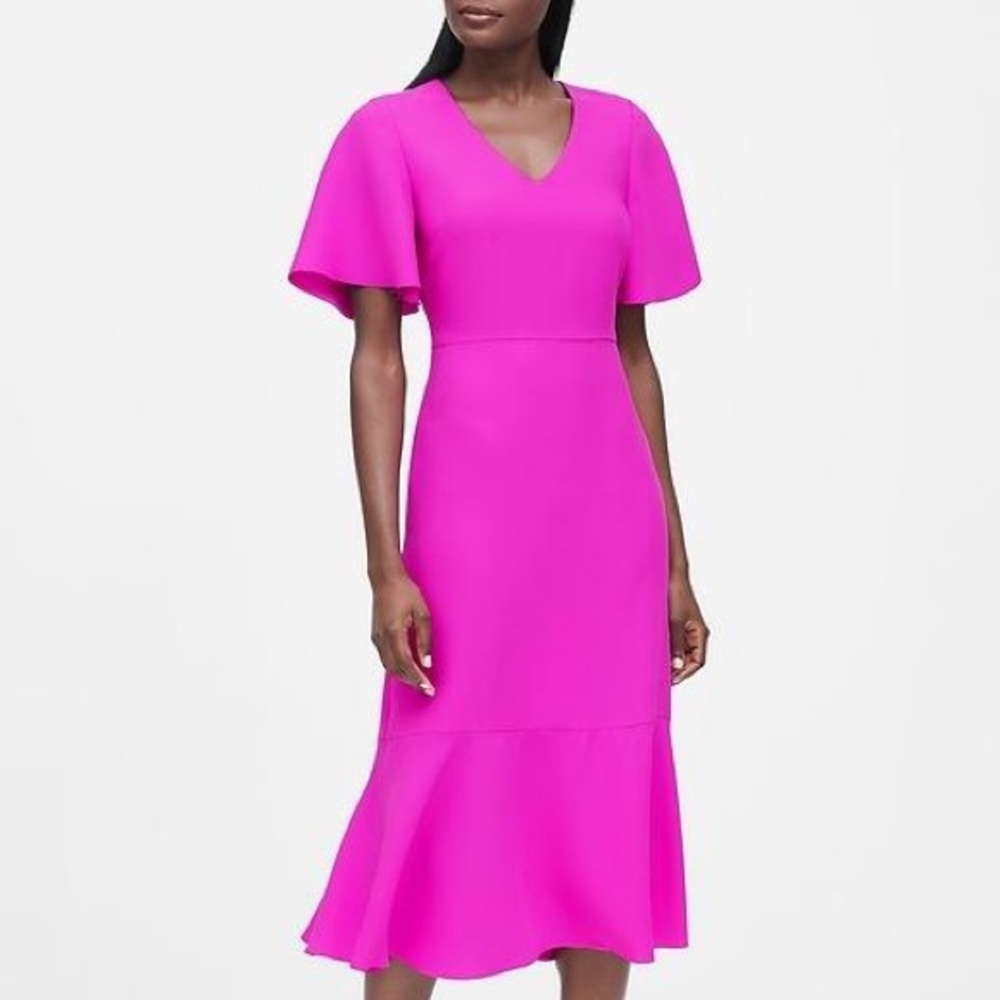 Banana Republic Pink Midi Dress, TALL